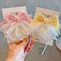 Élégante épingle à cheveux en dentelle de fée, nœud élégant, pinces à cheveux pour enfants, accessoires pour cheveux faits à la main, pinces à cheveux pour filles