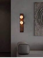 Applique murale de luxe moderne en cuivre et marbre, 2 lumières, lampe murale LED en marbre naturel pour chambre, couloir, hôtel, luminaire décoratif mural