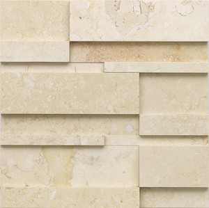 Mosaïque naturelle moderne de style 3D Tuiles de briques blanches jaune clair Comptoirs culturels en dalle de dolomite Marbre de carrare <span class=keywords><strong>calcaire</strong></span> - Product Image 3
