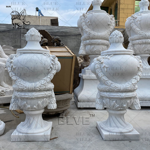 BLVE décoratif intérieur extérieur décor à la maison grand marbre blanc jardinière urnes pierre naturelle <span class=keywords><strong>pot</strong></span> <span class=keywords><strong>de</strong></span> <span class=keywords><strong>fleurs</strong></span> Vase - Product Image 4