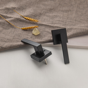 Wholesale Matt Black Square <strong>Door</strong> Handles Interior Heavy Duty Aluminum Alloy Household Lever Handle Passage Lock for Bath Bedroom - Product Image 5
