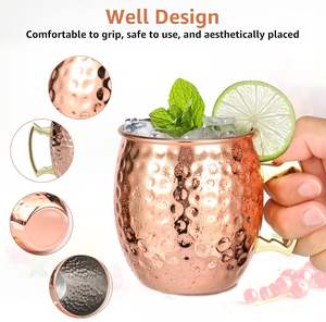Juego de Tazas de Cobre Moscow Mule al por Mayor, Tazas de Cerveza de Acero Inoxidable con Recubrimiento Dorado, Aislamiento Térmico al Vacío, para Fiestas, con Logotipo Personalizado - Product Image 3
