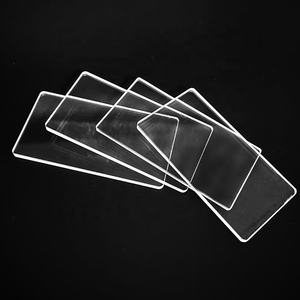 Pelat kaca persegi transparan kustom menyatu silika bening kuarsa substrat lembar kaca kuarsa UV - Product Image 1