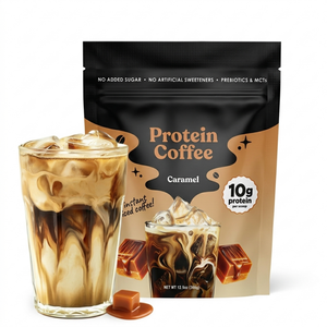 Café de Proteína Premium con Caramelo, 10g de Proteína, Prebióticos, MCTs, Café Instantáneo, Fitness, Post-Entrenamiento, Impulso Matutino, Energía - Product Image 1