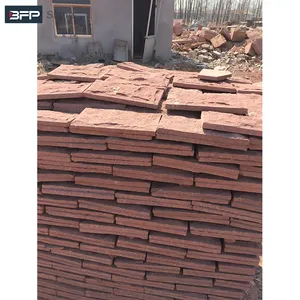 Cheap Building Natural Stone Wall Cladding Tiles Outdoor Red Sandstone