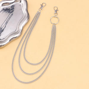 Cadena de Cintura Metálica Estilo Hip Hop, Cadena para Pantalones de Tres Capas de Aleación de Zinc, Estilo Punk para Uso Diario - Product Image 2