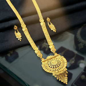 Wholesale Fashion 14K 18K 24K Micro Gold Long Jewelry Set, Brass Micro Forming Long Necklaces, Floral Design Long Necklaces Set. - Product Image 5