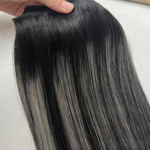 Extensiones de Cabello Remy Brasileño Teñido Balayage de Venta Caliente con Clip, en Forma de <span class=keywords><strong>U</strong></span>, Parte en V, Doble Trama en las Puntas - Product Image 3