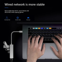 Hub USB C 4 en 1 Gigabit Ethernet Taille mini Adaptateur USB 3.0 vers RJ45 Station d'accueil USB C pour MacBook Air Pro PC HUB