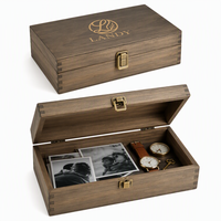 Boîte à album en bois personnalisée avec logo, finition vintage artisanale, coffret de souvenir, coffre de rangement pour la photographie de mariage