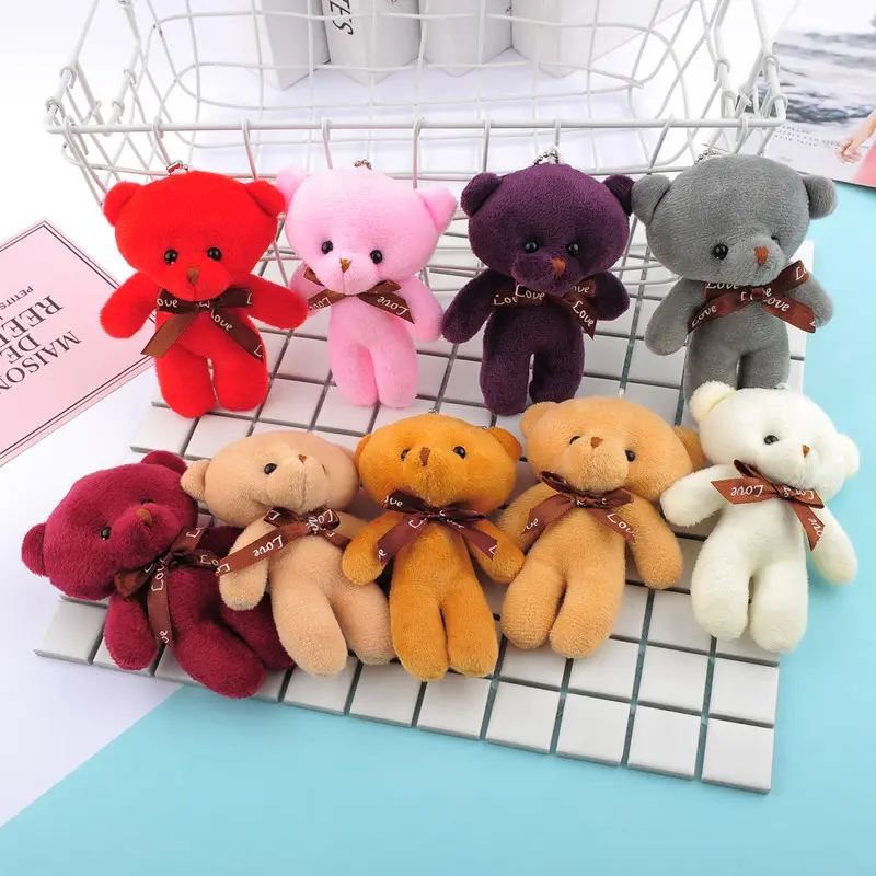 Wholesale cute soft Pendant plush toys bulk Various keychain fashion small size stuffed soft mini teddy bear