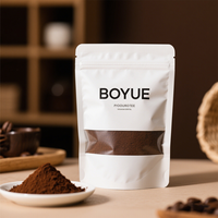Sac à café en papier kraft avec fenêtre transparente, recyclable, compostable, pochette autoportante marron, valve de dégazage, écologique, biologique