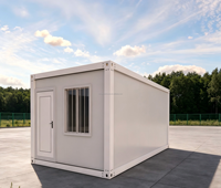 Casa Modular Prefabricada de Paneles Sándwich con Fachada de Vidrio Completa y Gran Terraza en el Techo, Diseño Moderno, 20 pies/40 pies