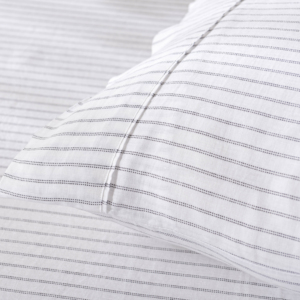 Juego de sábanas de lino francés lavado vintage, funda de almohada tejida y juego de sábanas de ropa de cama - Product Image 1