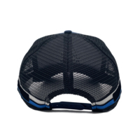 Casquette de camionneur en maille avec étiquette brodée 3D personnalisée, casquette de camionneur en maille à profil haut 5 panneaux, casquette de camionneur à pression de haute qualité Navy