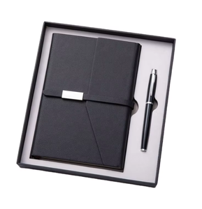 Set de Regalo de Cuaderno y Bolígrafo de Lujo Promocional 2026, Set Personalizado de Cuaderno y Bolígrafo, Set de Regalo de Diario con Cubierta de Cuero PU A5 con Caja - Product Image 4