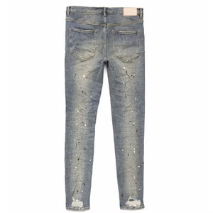Pantalones Vaqueros de Mezclilla Elásticos Holgados con Parches, Estilo Hip Hop Urbano, de Alta Calidad, para Hombre, con Efecto Desgastado Vintage - Product Image 2