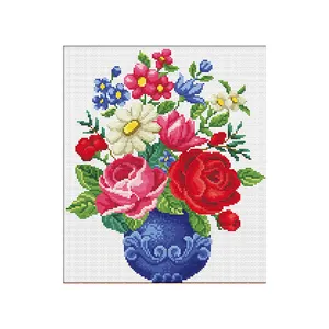 High Quality Hand Made Cross Stitch Flowers Cross Stitch