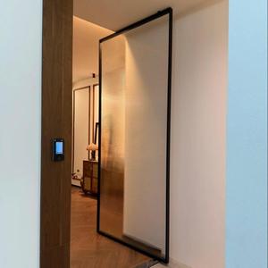 Porta Pivotante in Alluminio e Vetro, Porta d'Ingresso Principale Moderna per Casa, Porta di Sicurezza Frontale - Product Image 1