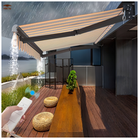 Store banne rétractable de luxe pour balcon, protection contre la pluie, structure flexible en aluminium, toile extensible en po