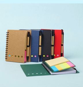Carnet à spirale en papier kraft multifonction moderne personnalisé avec autocollants et notes adhésives détachables pour étudiants - Product Image 1