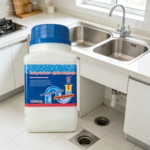Agente Sbloccante per Tubature in Plastica Resistente, Potente Contro Macchie di Olio in Cucina, WC, Lavelli e Fognature Intasate - Product Image 1