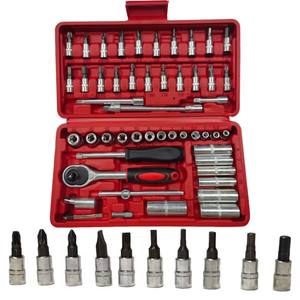 53 Stuks 1/4 \ "<span class=keywords><strong>Dr</strong></span> Handmatige Gereedschapsset Autoreparatie Torx Socket Kit Met Magnetische Metrische Ratelsleutel Herramientas Sockets Set - Product Image 3