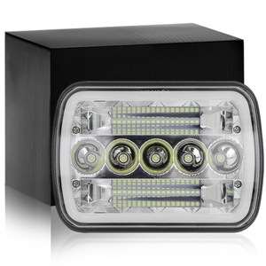 ไฟหน้า LED 5x7 นิ้ว รูปทรงสี่เหลี่ยมผืนผ้า ไฟทำงาน ไฟตัดหมอก ไฟขับขี่ สีขาว สีเหลือง DRL 60w สำหรับรถจี๊ป เชอโรกี รถออฟโรด รถบรรทุก - Product Image 1