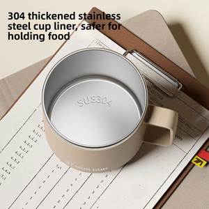 Thickened 304 Stainless Steel <b>Double</b>-<b>Wall</b> <b>Mug</b> With Lid Simplicity Design Office & Outdoor Portable Hot Drinkware - Product Image 2