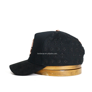 Chất lượng hàng đầu thêu Mũ bóng chày 24K mạ vàng chéo gorras barbas Mũ bán buôn tùy chỉnh logo của bạn - Product Image 2