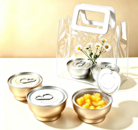 Bol en aluminium jetable DK avec couvercle à vis résistant à la chaleur, capacité de 70g à 1000g, pour la restauration rapide et les aliments humides pour animaux de compagnie