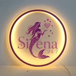 Letrero LED Personalizado Directo de Fábrica, <span class=keywords><strong>Letreros</strong></span> Electrónicos Redondos, Letrero Acrílico con Luz de Neón, Logotipo LED para Salón de Belleza, Spa, Tienda - Product Image 2