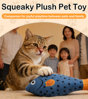 Juguete para Gatos con Forma de Pez, de Peluche Suave y Duradero, con Sonido, para Aliviar el Estrés, Suministros para Mascotas