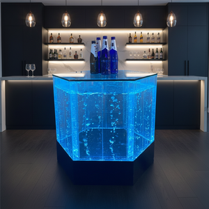 โต๊ะบาร์อะคริลิคทรงตัวแอลทันสมัย พร้อมไฟ LED RGB สำหรับใช้ในบ้านหรือเชิงพาณิชย์ - Product Image 3