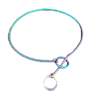 Neue Umweltfreundliche 316 Edelstahl Martingale Schwarze Hundeleine mit Schlangenkette und Nieten-Dekoration für Hunde & Kleintiere