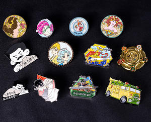 Wholesale Antique Modern Enamel Metal Crafts Cute Cartoon for Read <strong>Book</strong> Brooch Backpack for for Decorating Hats Clothes - Product Image 4