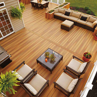Everwall - Revêtement de terrasse extérieur en WPC durable anti-moisissure, surface à grain de bois, composite bois-plastique de 2e génération pour sol extérieur