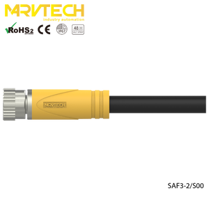 ขั้วต่อสายไฟฟ้าแบบ Overmould สำหรับตัวเมีย รุ่น SAF3-2/S00 ของ Marvtech แบบกำหนดเอง โปร่งใส IP67 สีเหลือง - Product Image 3
