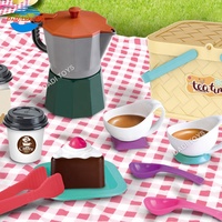 Panier de pique-nique en plastique pas cher pour jeu d'imitation, boîte à lunch d'extérieur, jouet dessert, ensemble de jeu de cuisine pour enfants pour le thé de l'après-midi