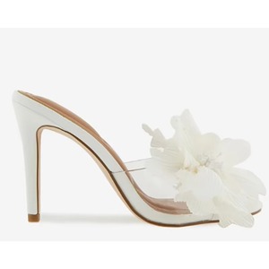 New Summer Fashion Elegant Causal Pumps Open Toe Comfort <b>Slip</b> on Transparent Upper with Flower Thin High Heel for <b>Women</b> - Product Image 4