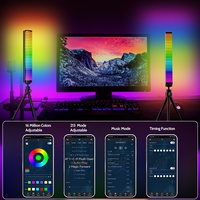 Lampe d'ambiance intelligente pour table de jeu avec effet de couleur 3D magique, lumière LED RGB activée par la voix, lumière d'ambiance de voiture, lumière rythmique