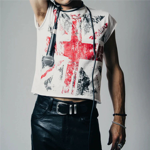 <strong>Union</strong> <strong>Jack</strong> Print Set-in Shoulder Slim Regular 100% Cotton Breathable T-<strong>Shirt</strong> American Retro BOXY Cut Streetwear Light - Product Image 3