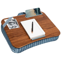 Support portable design pour ordinateur portable et téléphone – Rayures fléchées – Matériau MDF – Compatible avec les ordinateurs portables de 15,6 pouces – Style élégant