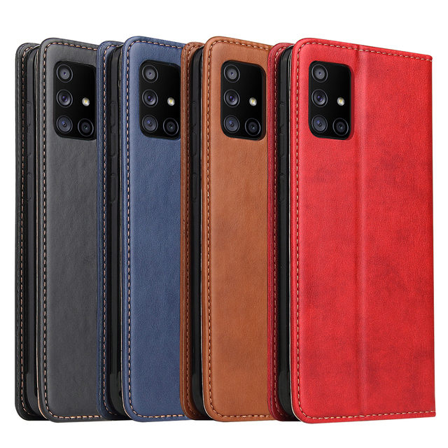 Elegant PU Leather Wallet Case for Samsung Galaxy A71(5G)  - Magnetic Closure and Multiple Card Holders