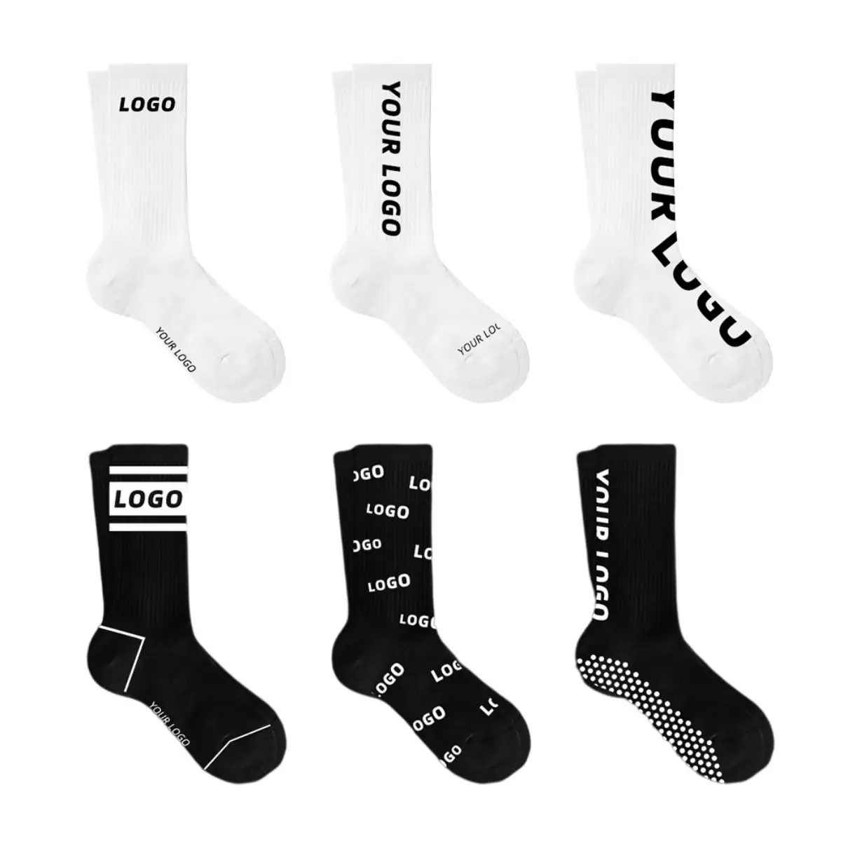 OEM Высокое качество низкий минимальный заказ хлопковые спортивные мужские носки под заказ Вышивка под заказ с принтом логотипа носки