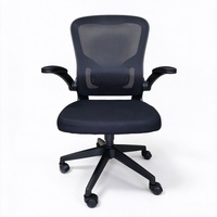 Chaise de bureau ergonomique moderne personnalisable, réglable en hauteur, pivotante, inclinable, avec dossier en maille et accoudoirs relevables