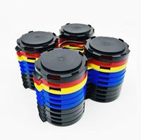 Porte-boîtes en plastique PE noir personnalisé, pour 4 ou 6 boîtes, pour boîtes en aluminium et en plastique de 55 mm de diamètre, avec poignée