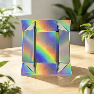 Caja de Regalo Rígida de Lujo con Diseño Arcoíris, Cierre Magnético Plegable, Caja de Cartón Holográfica, Empaque de Papel Láser Plegable - Product Image 5
