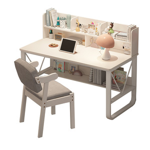 Computer Desk With Bookshelf Integrated <b>Study</b> <b>Table</b> For Bedroom Student Writing Desk Simple Style Board Material - Product Image 5