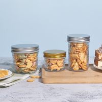 100ml 150ml 200ml 250ml 300ml Stoples Kaca Bening Ramah Lingkungan dengan Tutup Ulir untuk Menyimpan Kacang, Permen, dan Selai